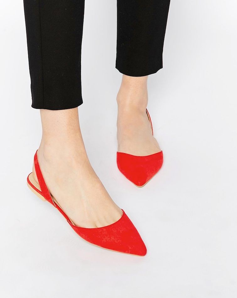 red and black flats